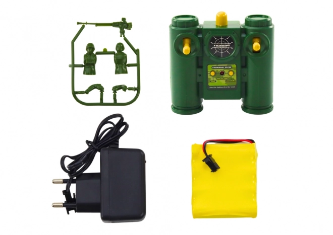 Coc militar cu telecomandă RC cu turelă rotativă verde