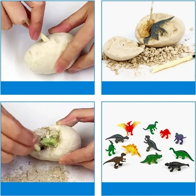 12 surprize cu dinozauri în fiecare ou