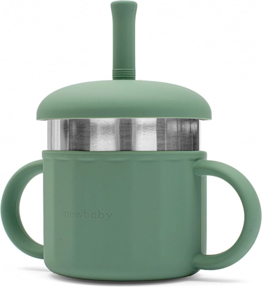 Ceașcă din silicon 2în1 New Baby verde
