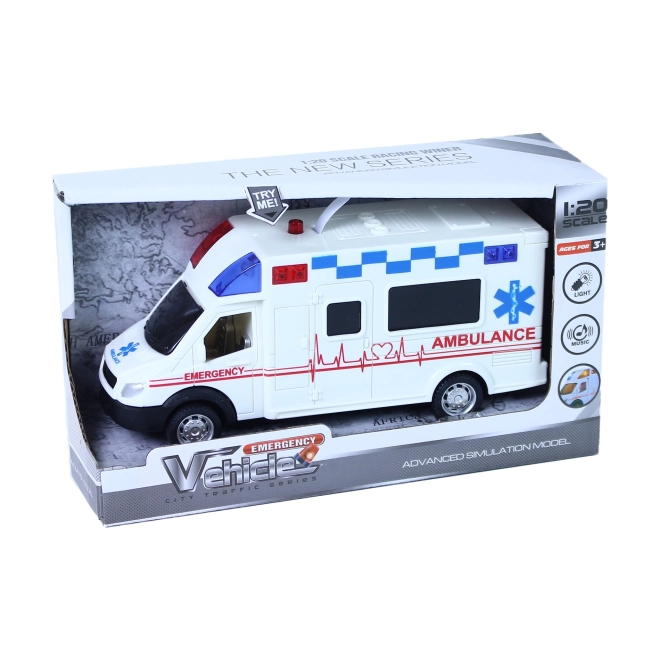 Ambulanță cu sunet și lumini