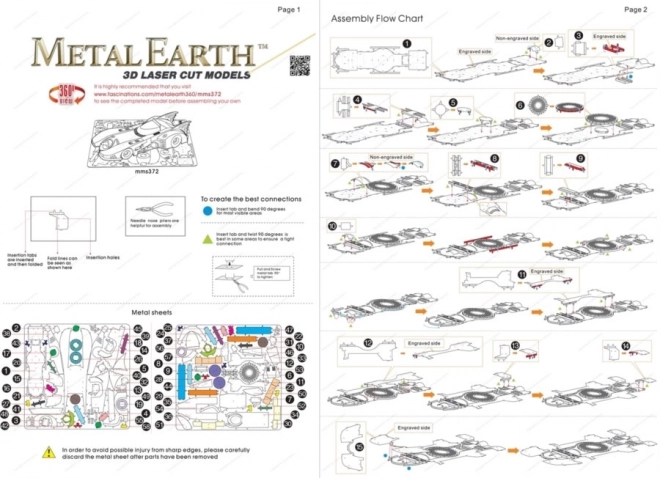 Puzzle 3D Metal Earth Batmobil Batman (1989)