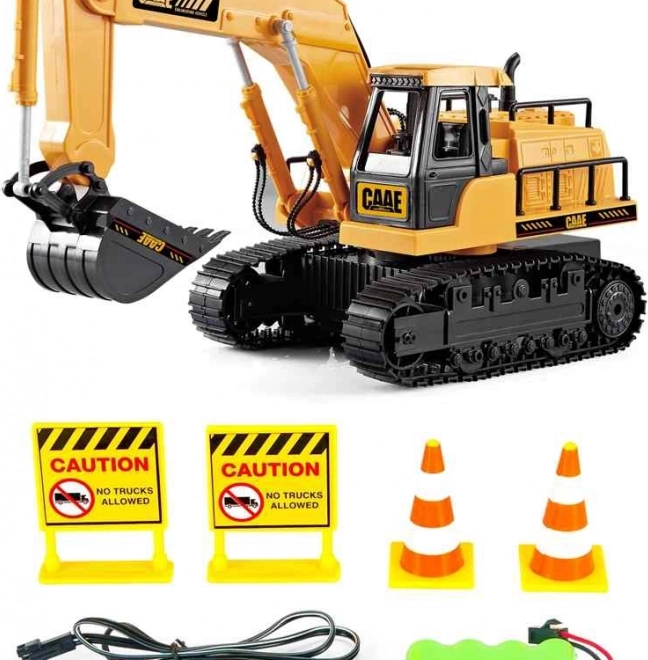 Excavator mare cu telecomandă pe șenile cu 7 funcții și sunet