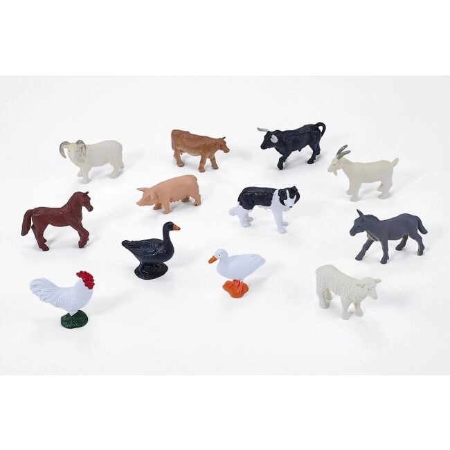 set mini figurine animale de fermă 12 bucăți