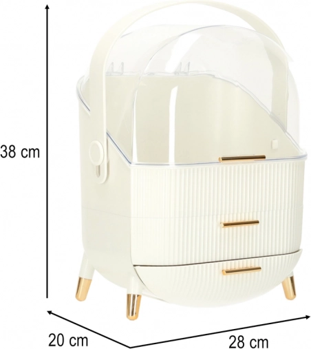 organizer cosmetic alb cu sertare