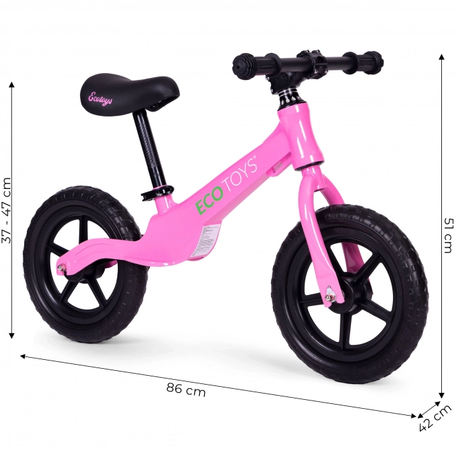 Bicicletă de echilibru pentru copii Ecotoys, roz