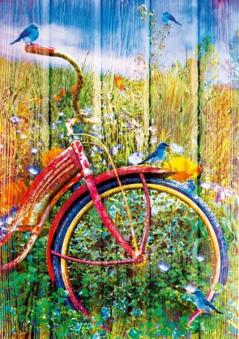 Puzzle 1000 piese Bluebird Bicicleta cu păsărele albastre