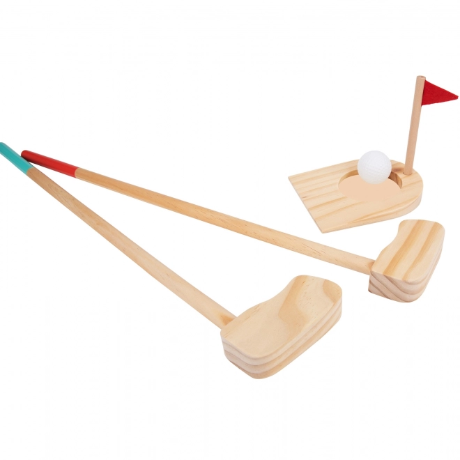 Set de golf din lemn pentru 2 persoane