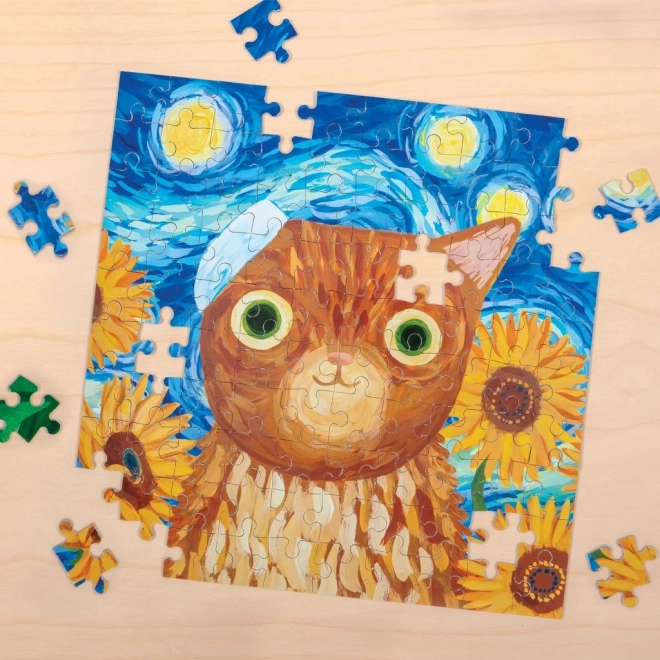 Puzzle Vincent van Gogh pisici artistice în cutie