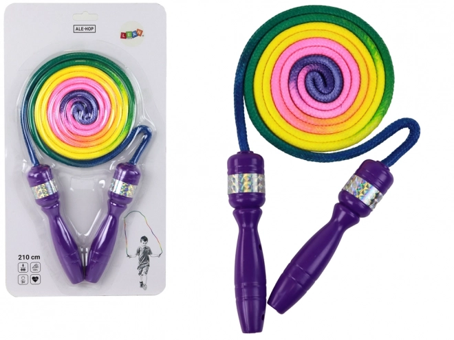 Skipping Rope În Culori Curcubeu Cu Mânere Mov