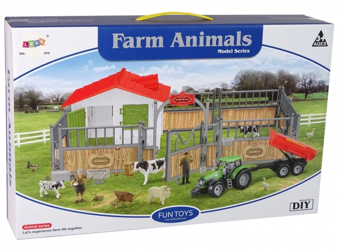 Set construcție diy fermă cu animale și gard înalt