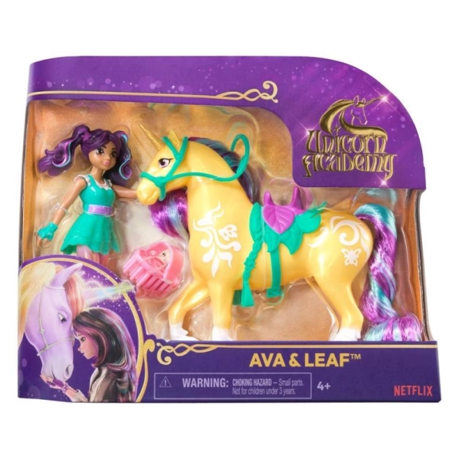 figurine unicorn academy ava și leaf