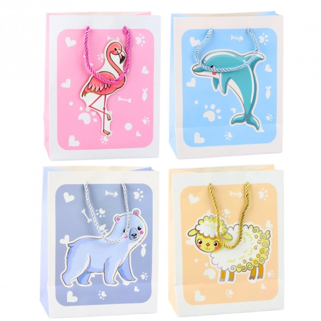 Pungă cadou 3D cu animale pastel