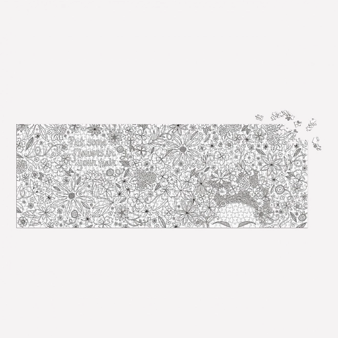 Puzzle panoramic de colorat Flori în păr 1000 piese