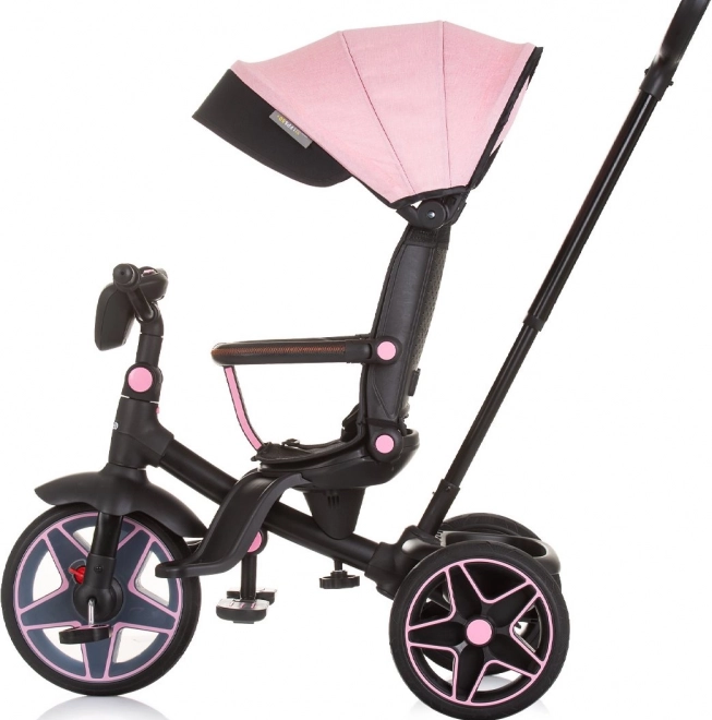 Tricicletă cu copertină și cutie muzicală Chipolino Derby 2în1 Flamingo