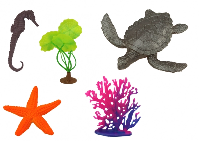 set figurine animale marine cu plante acvatice