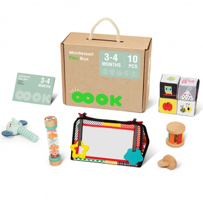 Tooky Toy cutie educațională xxl montessori 6 în 1 senzorială pentru bebeluși 3-4 luni
