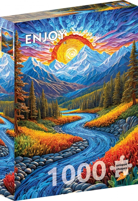 Puzzle Răsărit de soare deasupra peisajului 1000 piese