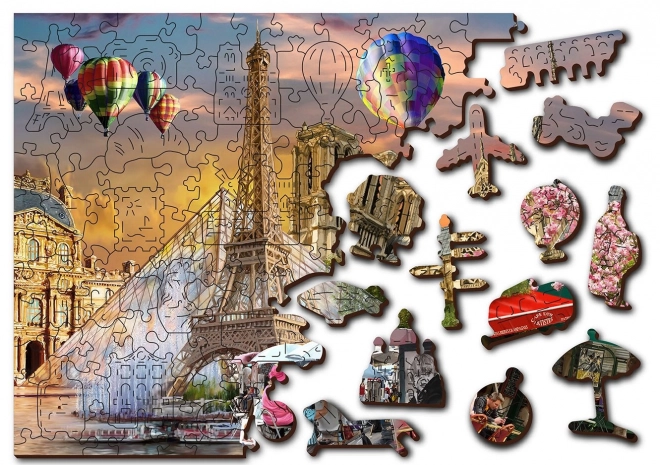 Puzzle din lemn Primăvara la Paris 2 in 1