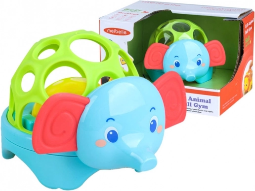 animăluț de safari – zornăitoare moale și inel de dentiție cu lumină LED