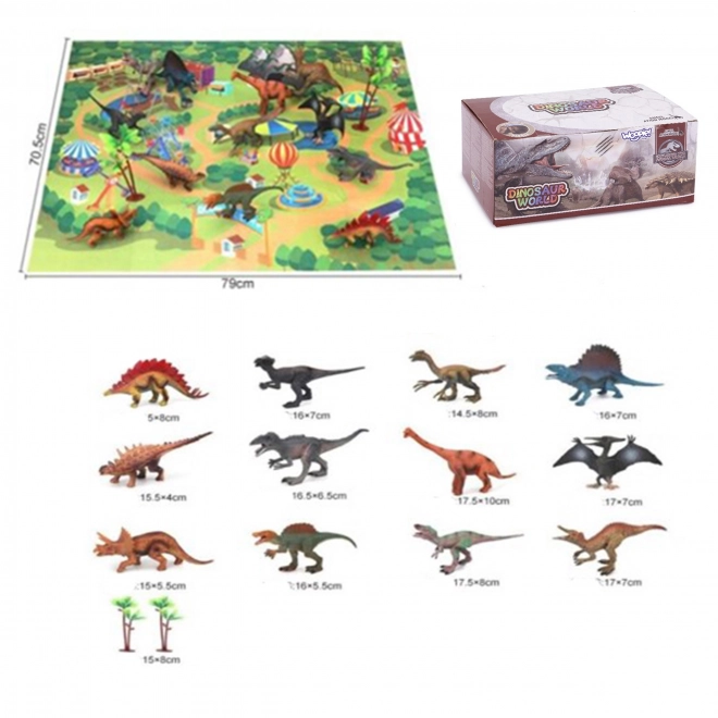 Set figurine Dinozauri XL cu covoraș