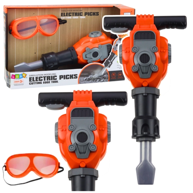 Set de joacă cu ciocan pneumatic portocaliu