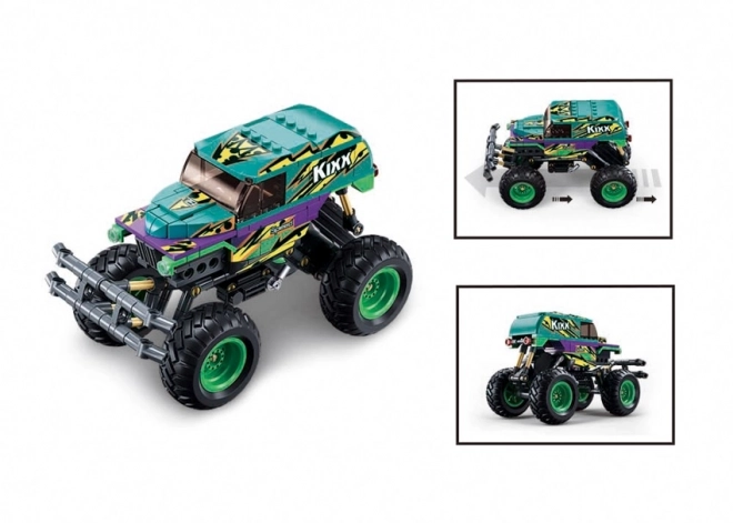 set de construcție auto de cursă Sluban Bigfoot viteză verde-mov