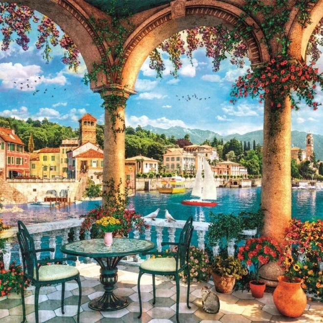 Puzzle Priveliște la Lacul Como 1000 de piese