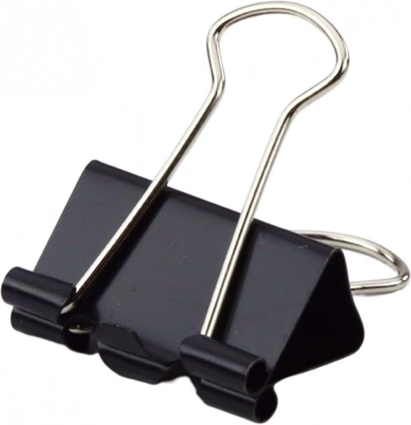 Clame universale de birou, oțel elastic, negre, 25 mm, 12 buc