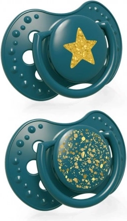 LOVI Suzeta din silicon dinamică Stardust 3-6 luni 2 buc verde