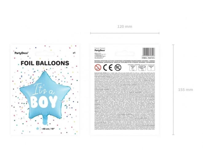 Balon folie albastru It's a Boy pentru baby shower