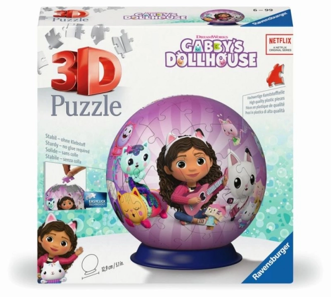 Puzzleball 3D Ravensburger Casa Magică a Lui Gabby 72 Piese
