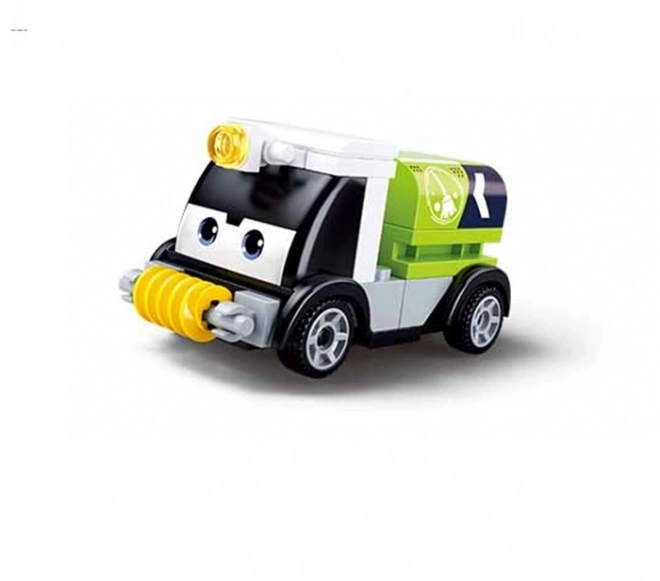 Autocisternă verde cu ochi și mecanism de întoarcere Sluban Power