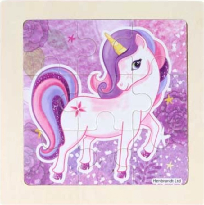 Puzzle din lemn Trei Unicorni