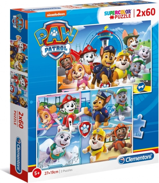 CLEMENTONI Puzzle Patrula Cățelușilor 2x60 piese