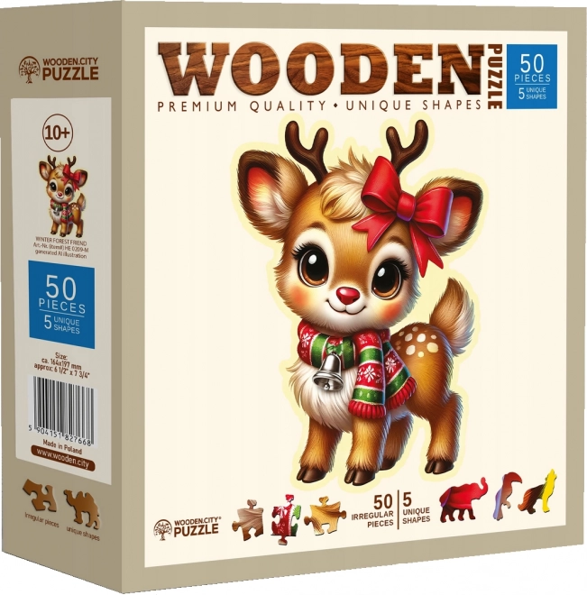 Puzzle din lemn Prietenul de iarnă 50 de piese