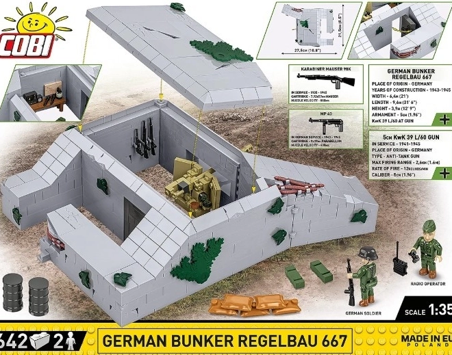 Buncăr Regelbau 667 din Cărămizi COBI