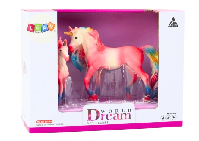 Set figurine unicorn roz și colorat
