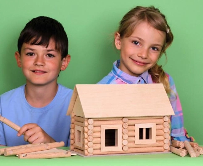 Set valiză Vario - Set construcție din lemn 72 de piese