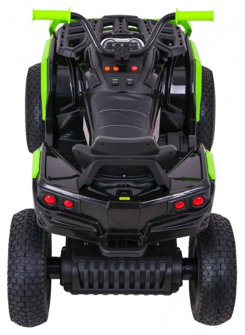 ATV electric pentru copii Air quad negru-verde + roți gonflabile + radio MP3 + start lent
