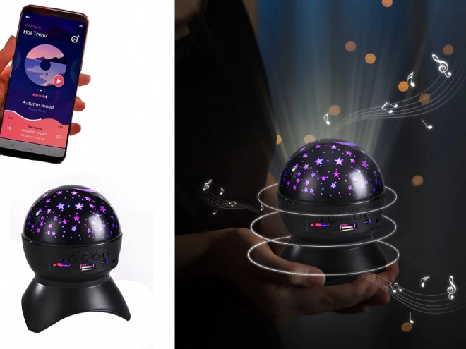 Proiector LED de noapte cu difuzor Bluetooth