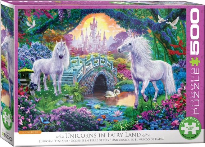 Puzzle Unicorni în tărâmul fermecat XL 500 piese