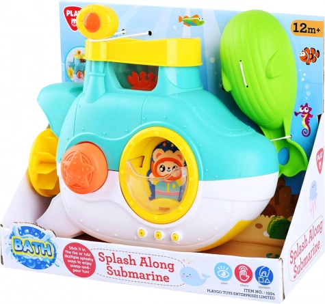 Submarin din plastic pentru cadă cu ventuze și lopățică 23 cm