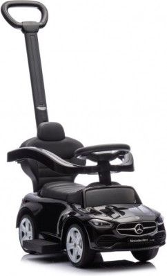 Vehicul de împins pentru copii cu mâner Mercedes 3v1 negru