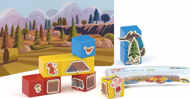 Cuburi magnetice Magicube Trei purceluși