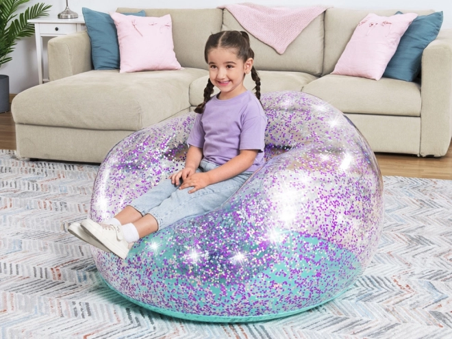 Fotoliu gonflabil cu sclipici Glitter Dream