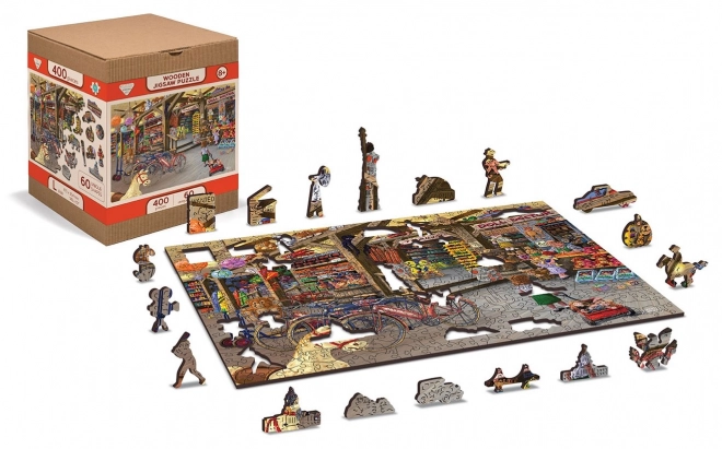 Puzzle din lemn în magazinul de jucării 2-în-1, 400 piese EKO