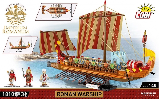 Imperiul Roman - corabie de război din blocuri construcție