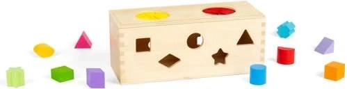 Bigjigs Toys Cutie misterioasă din lemn pentru introducerea și sortarea formelor