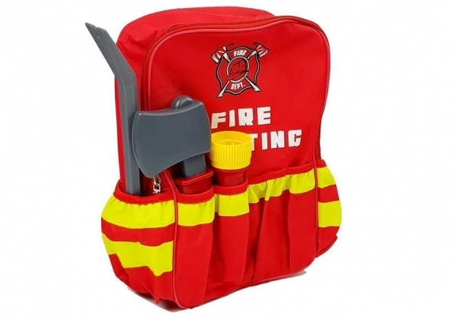 Set complet pentru pompieri cu rucsac, lanterna, stingător și megafon