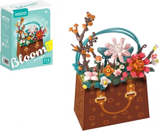 Set de construit mini KOCO floare în poșetă, 267 piese